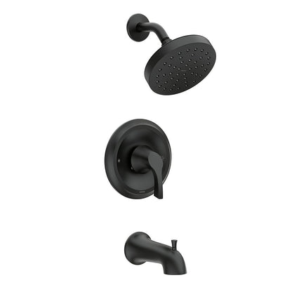 Korek Single-Handle 1-Spray 1.75 GPM Shower Head Tub and Shower Faucet in Matte Black (Valve Included)