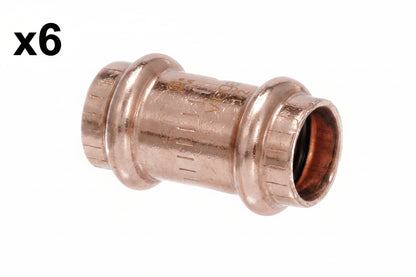 6 x ProPress 1/2 in. Press Copper Coupling with Stop