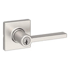 Kwikset Casey Square Keyed Entry Lever Doorknob with Smartkey Satin Nickel - *Tools Hardware & Misc