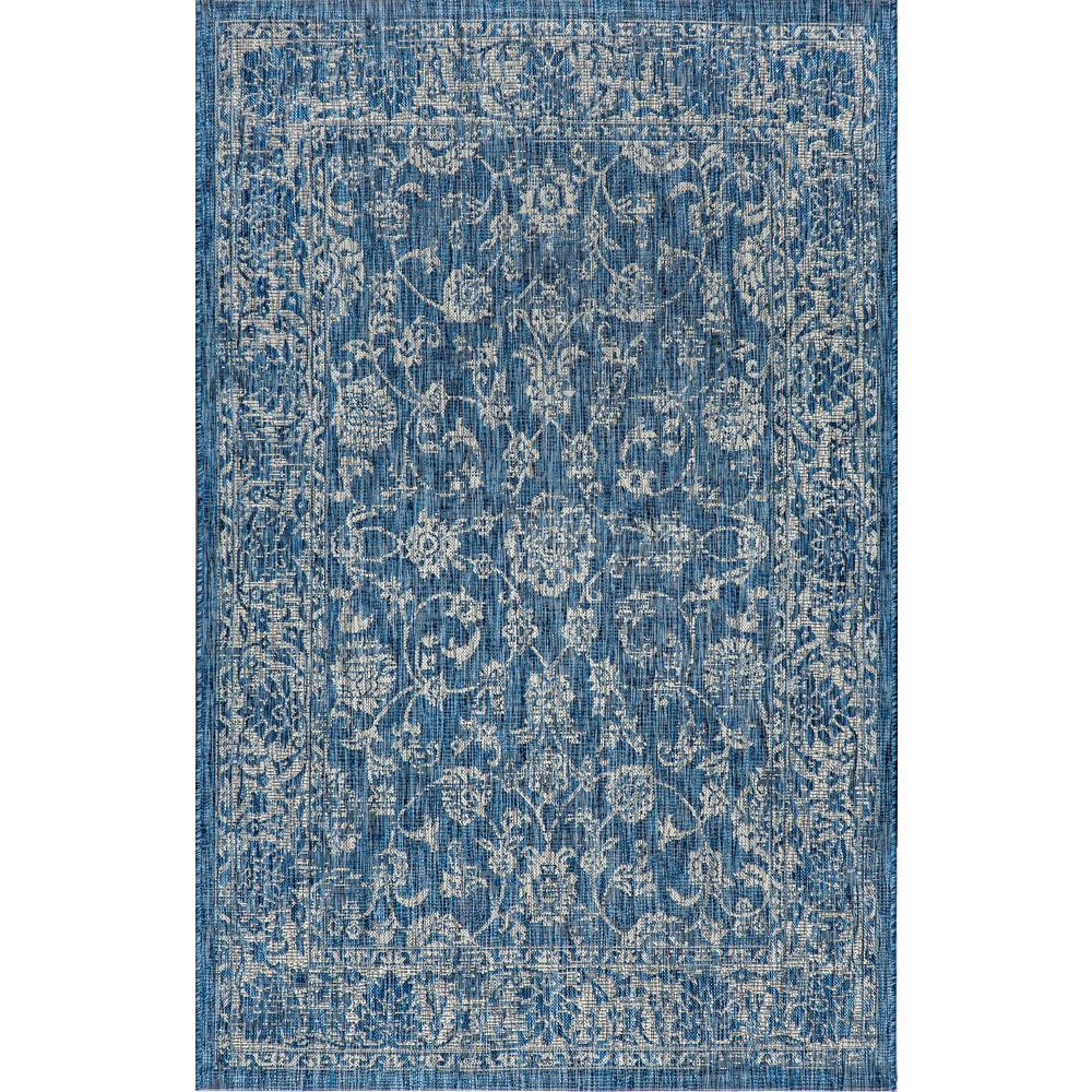 JONATHAN Y SANTA MONICA 9 X 12 Area Rug Tela Bohemian Textured Weave Floral - Navy/Gray SMB100B-9