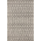JONATHAN Y Moroccan Geometric Indoor Outdoor Area Rug 9X12 Light Gray/Black, Ourika Textured Weave for Backyard, Patio, Porch, Easy-Cleaning, High Traffic, Pet-Friendly, Non-Shedding (SMB108E-9)