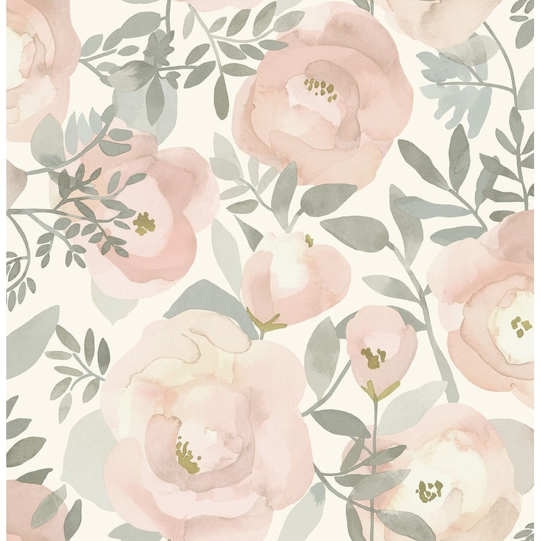 NuWallpaper Rose Peachy Keen Peel & Stick Wallpaper