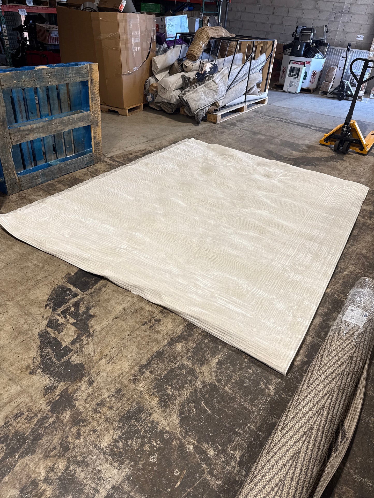 Used Hampton Court Area Rug Collection, Gaspar Ivory 8 x 10