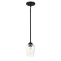 Shyloh 1-Light Black Mini Pendant to Semi-Flush with Clear Seeded Glass Shade - *Lighting & Electrical