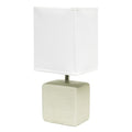 Simple Designs Petite Faux Stone Table Lamp OffWhite with White Shade - *Furniture & Organization