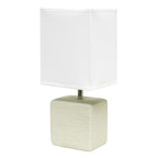 Simple Designs Petite Faux Stone Table Lamp OffWhite with White Shade - *Furniture & Organization