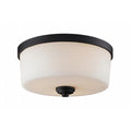 Z-Lite 220F3 Arlington 3 Light Flushmount Ceiling Fixture with Matte Opal Shade, Bronze