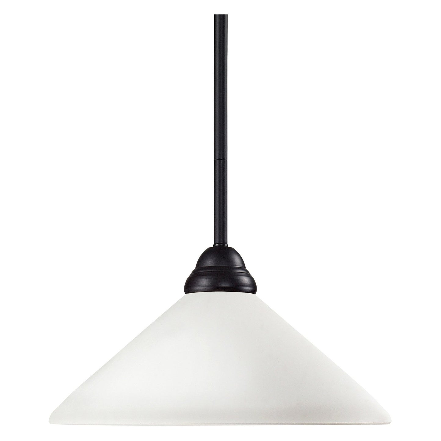 Riviera 1 Light Pendant, Bronze & Matte Opal