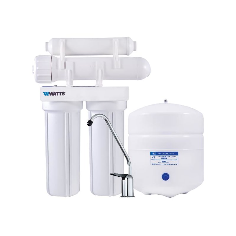 Watts PWRO4 4 Stage Reverse Osmosis System with 3 Gallon Storage Tank Water Filtration Under Sink Filter Systems
