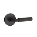 Emtek Select Passage, Disk Rosette, L-Square Stem, Knurled Lever (Right Hand, Flat Black)