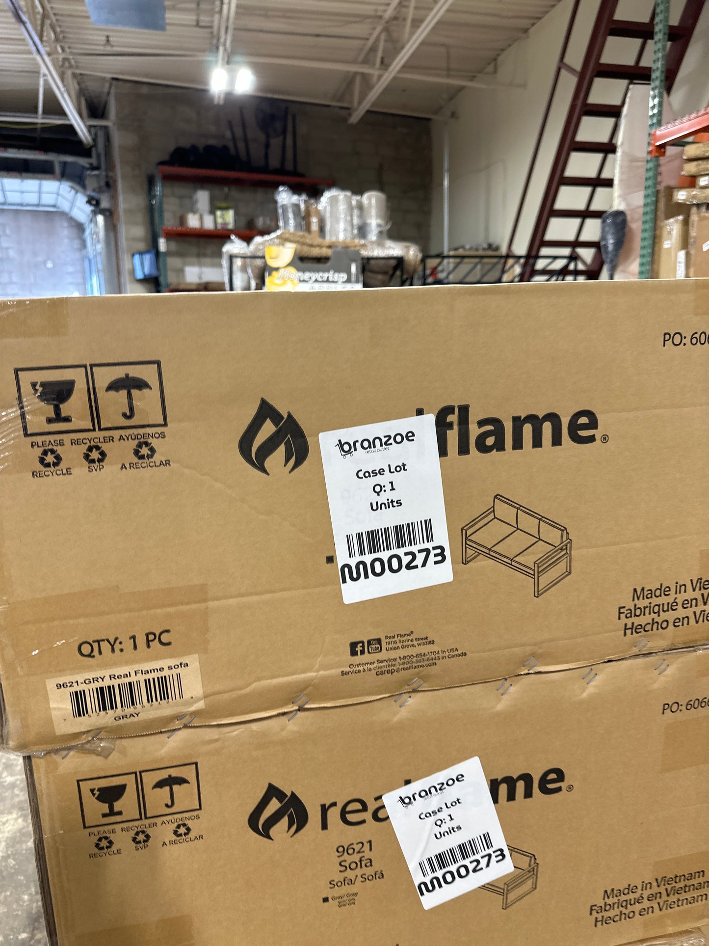 Real Flame Baltic Gray Aluminum Outdoor Sofa with Gray Cushions