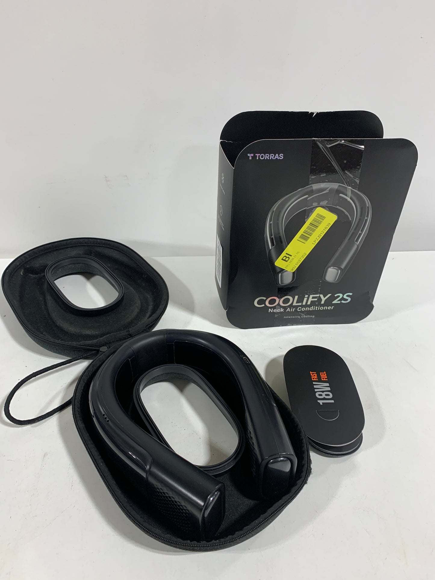 Used Coolify 2S Bladeless 1.5 in. Wearable Neck Air Conditioner and Heater 3-Speeds Personal Fan in Black 5000 MAh