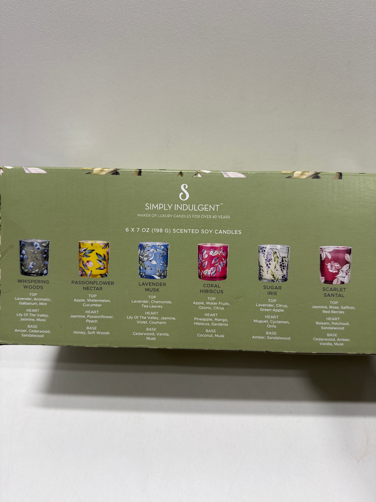 6 x Simply Indulgent 7oz Floral Candle