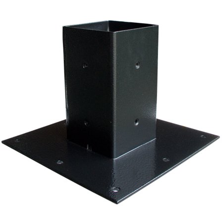 Mail boss Galvanized Steel Surface Mount Baseplate, Black