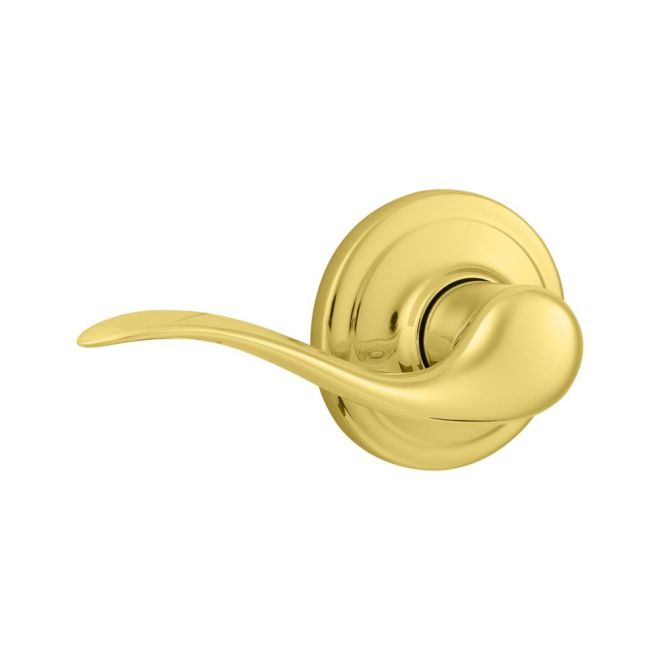 Kwikset Tustin Left-Handed Half-Dummy Lever with Microban Antimicrobial Protection in Polished Brass (97880-752)
