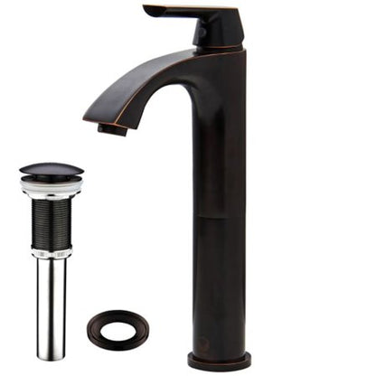 VIGO Linus Single Handle Single-Hole Bathroom Vessel Faucet in Antique Rubbed Bronze