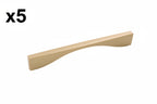 5 x Belwith Keeler B076152 Channel 8" (203 Mm) Center to Center Modern Bauhaus Cabinet Handle / Drawer Pull Brushed Golden Brass