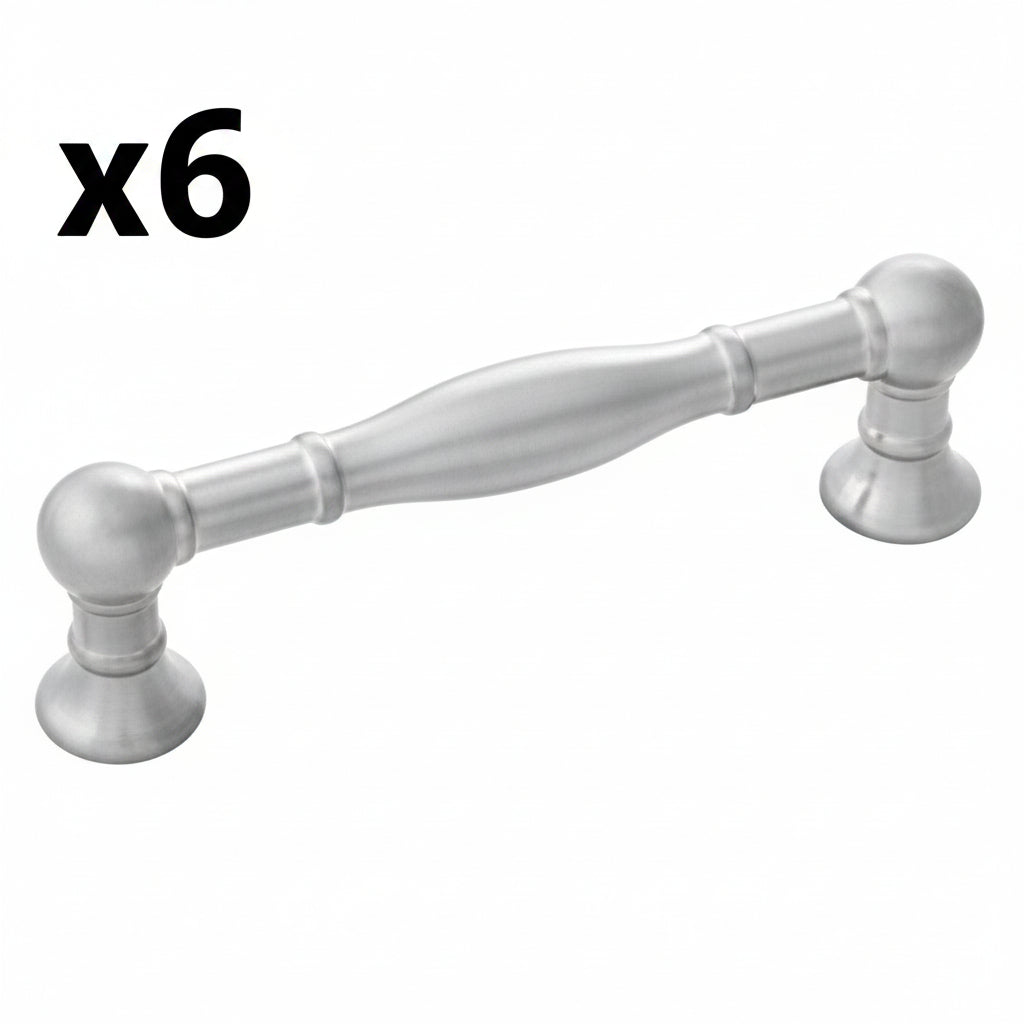 6 x Belwith Keeler B076290 Fuller 3-3/4" Center to Center Vintage Cabinet Handle