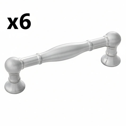 6 x Belwith Keeler B076290 Fuller 3-3/4" Center to Center Vintage Cabinet Handle