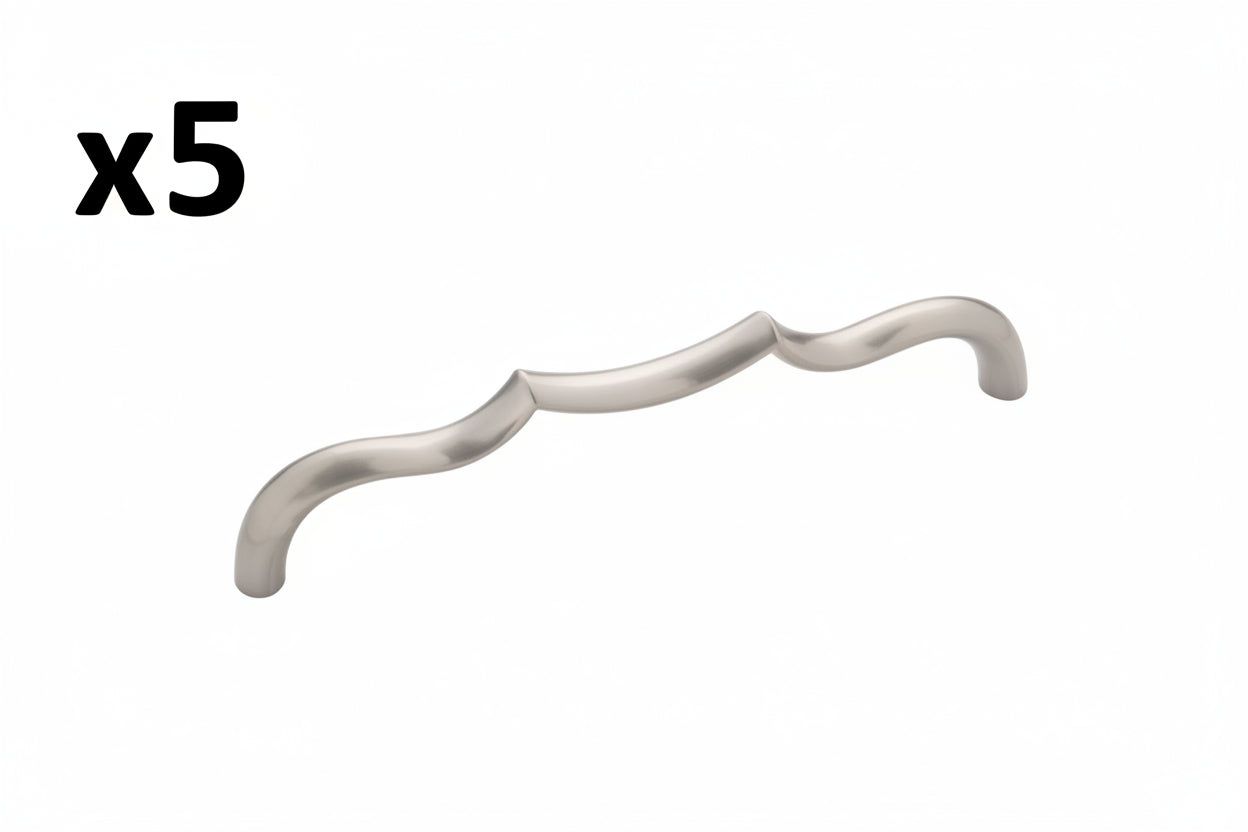 5 x Belwith Keeler B076142 Trellis 6-5/16’’ Center to Center Designer Scalloped Arch Cabinet Handle / Drawer Pull Satin