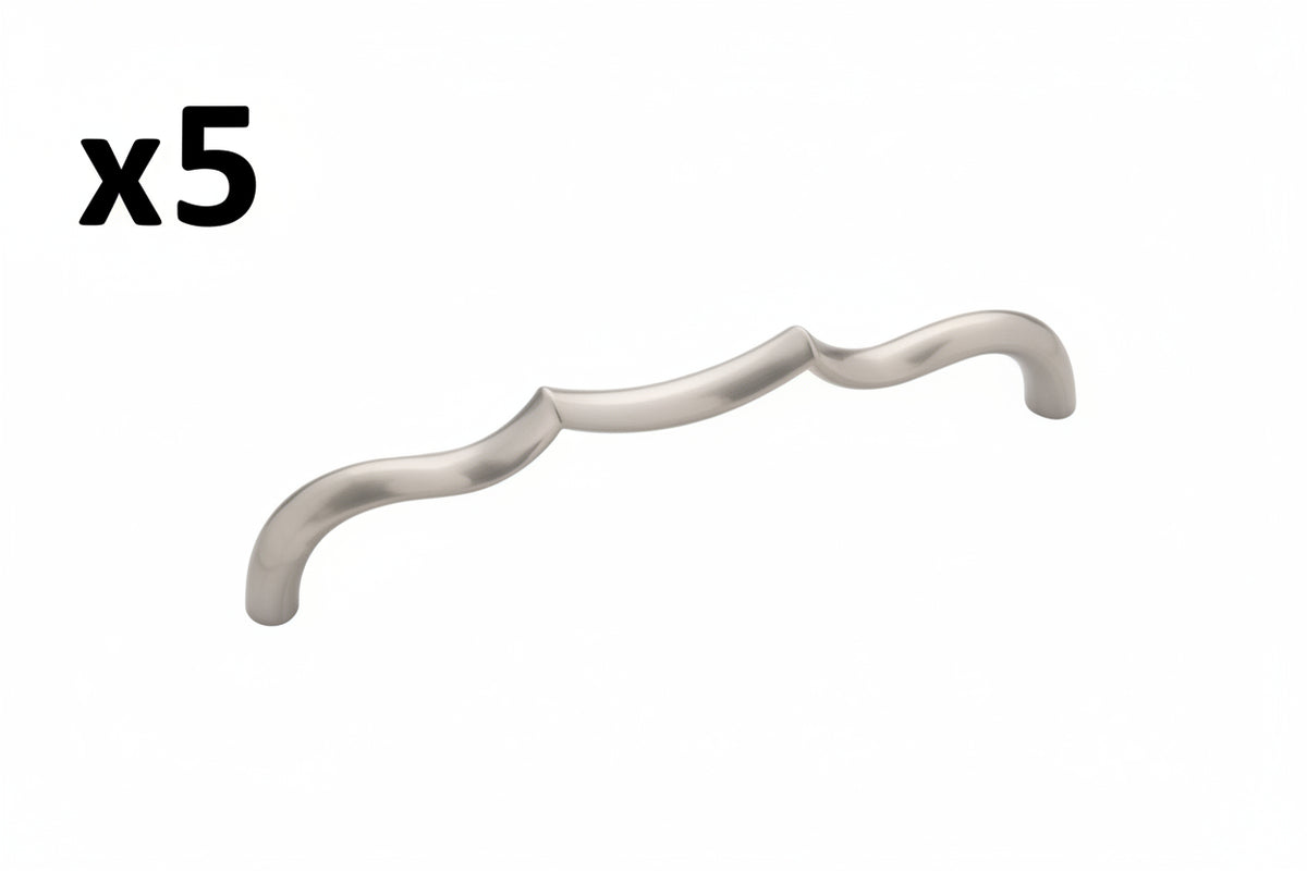 5 x Belwith Keeler B076142 Trellis 6-5/16’’ Center to Center Designer Scalloped Arch Cabinet Handle / Drawer Pull Satin
