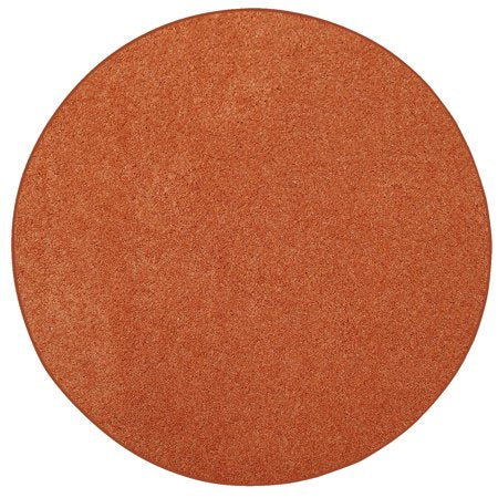 Modern Plush Solid Color Rug - Pet Friendly, Made in USA, Orange Area Rugs 7' Round