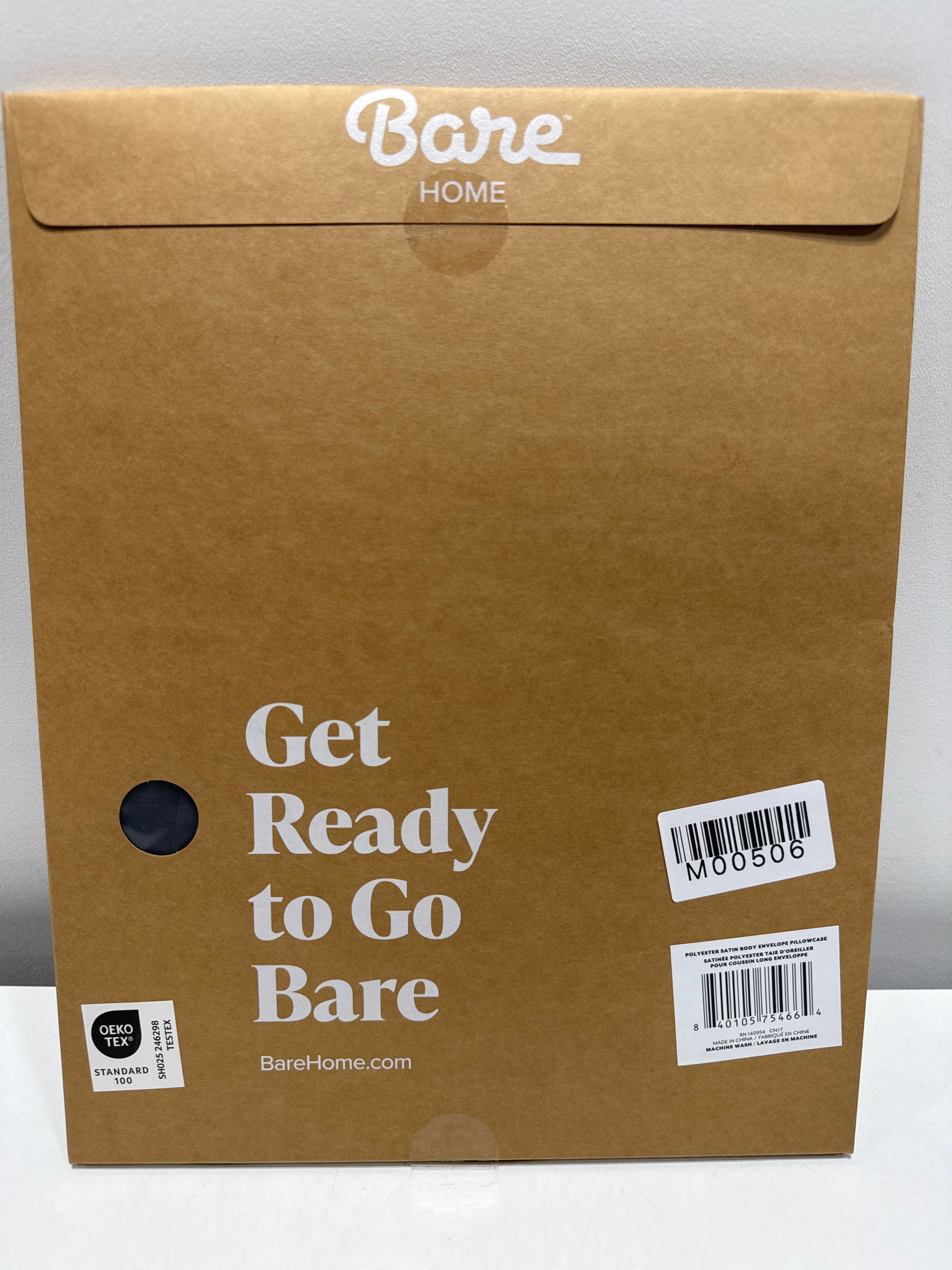 Bare Home Satin Body Pillowcase 20" X 54" - Grey - Envelope