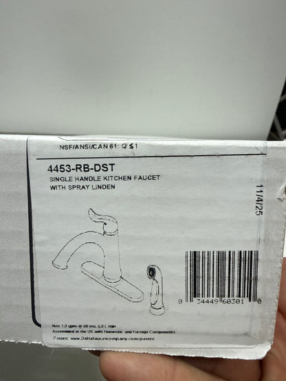 Delta Linden Single Handle Kitchen Faucet with Spray in Venetian Bronze 4453-RB-DST - *Plumbing