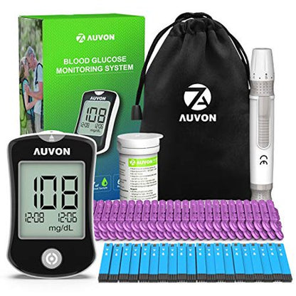 AUVON Blood Glucose Monitor Kit Diabetes Testing Kit 50 Glucometer