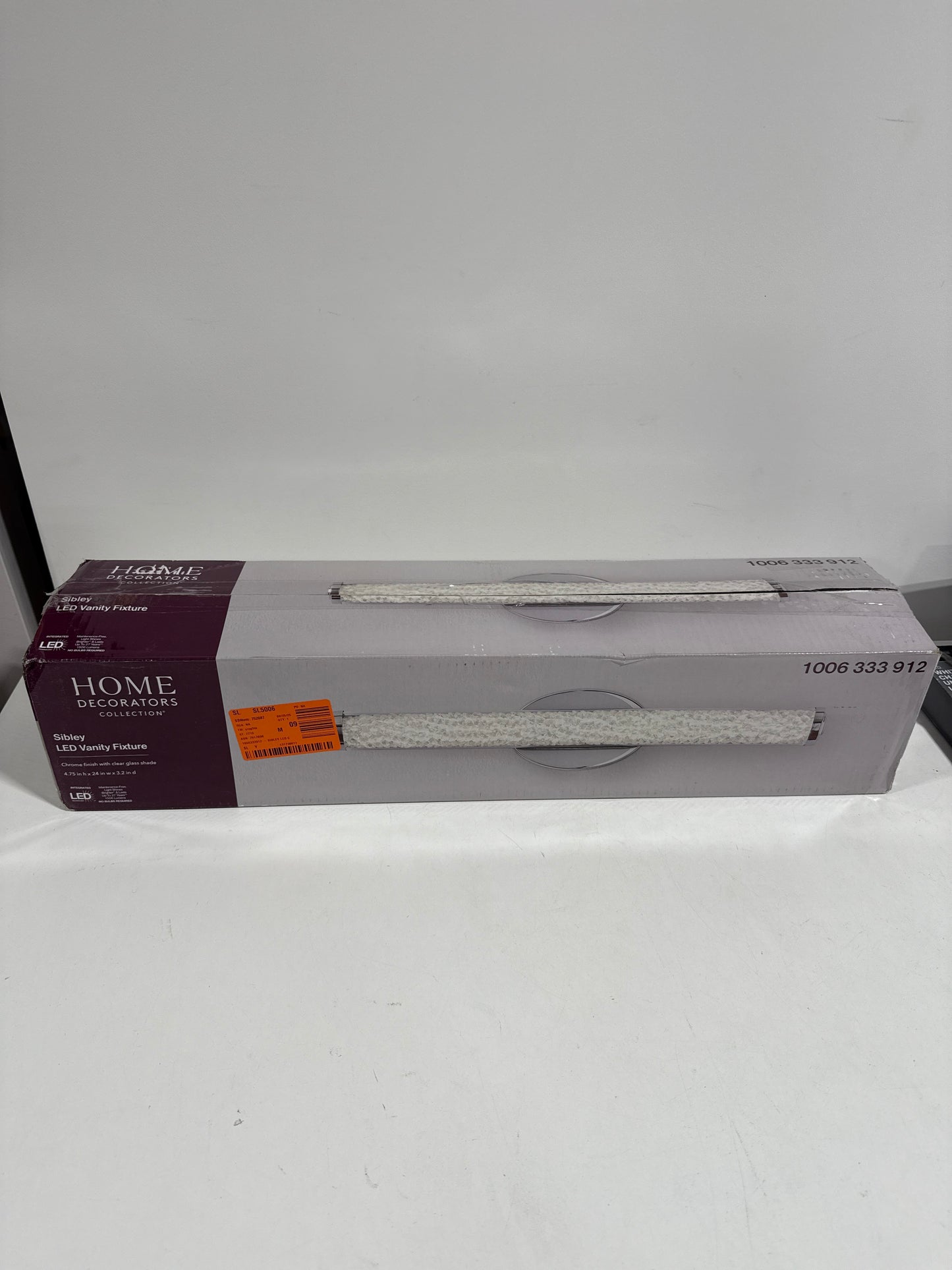 Sibley 24 in. 1-Light Chrome LED Dimmable Bathroom Vanity Light Bar with Clear Glass and Clear Crystals, Bulb Included