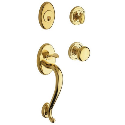 Scratch Baldwin 85315.ENTR Logan Sectional Single Cylinder Keyed Entry Handleset with 5015 Interior Knob from the Estate Collection Lifetime Polished Brass
