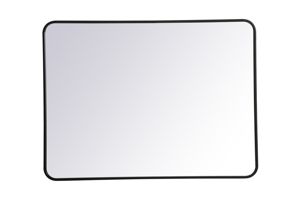 Elegant Decor Evermore 30x40 Soft Corner Metal Rectangular Mirror in Black