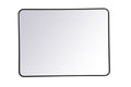 Elegant Decor Evermore 30x40 Soft Corner Metal Rectangular Mirror in Black