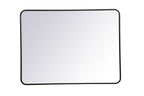 Elegant Decor Evermore 30x40 Soft Corner Metal Rectangular Mirror in Black