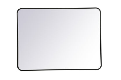 Elegant Decor Evermore 30x40 Soft Corner Metal Rectangular Mirror in Black