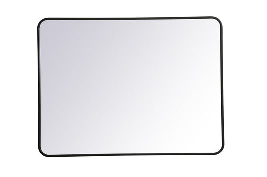 Elegant Decor Evermore 30x40 Soft Corner Metal Rectangular Mirror in Black