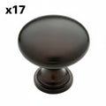 17 x Garrett 1-3/16 in. (30 Mm) Classic Deep Bronze Round Cabinet Knob