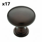 17 x Garrett 1-3/16 in. (30 Mm) Classic Deep Bronze Round Cabinet Knob