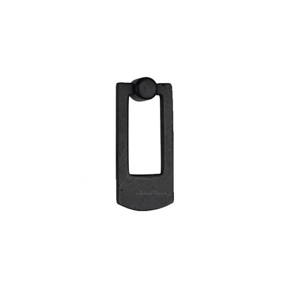 Ashley Norton 6265 Solid Bronze 3.5’’ Long Rustic Farmhouse Rectangular Drop Ring Knob Distressed Black Cabinet
