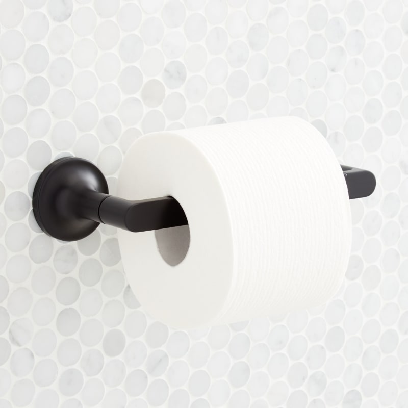 Signature Hardware 951357 Lentz Wall-Mounted Toilet Paper Holder Matte Black - *Plumbing