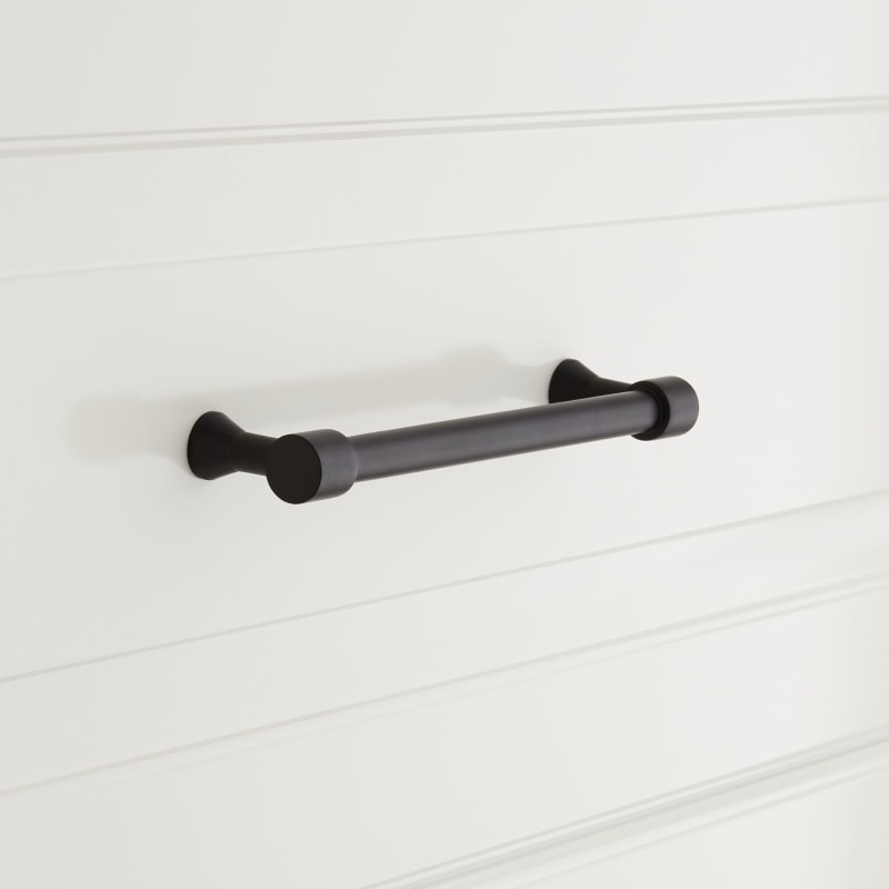 Signature Hardware 945977-6 Strasbourg 6 Inch Center to Center Bar Cabinet Pull Black - *Tools Hardware & Misc