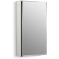 KOHLER K-CB-CLC1526FS 15’’ W X 26’’ H Aluminum Single-door Medicine Cabinet with Mirrored Door Beveled Edges - *Plumbing