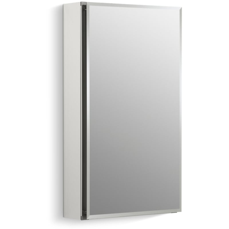 KOHLER K-CB-CLC1526FS 15" W X 26" H Aluminum Single-door Medicine Cabinet with Mirrored Door, Beveled Edges