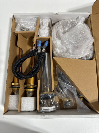 Delta 3553LF Vero Widespread Bathroom Faucet with Pop-up Drain Assembly Champagne Bronze