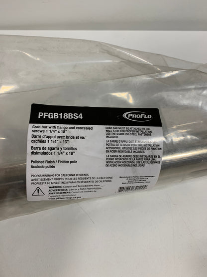 PROFLO PFGB18BS4 18" Stainless Steel Grab Bar Polished Chrome