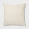 Euro Space Dyed Cotton Linen Sham Khaki - Threshold™: Woven Texture Zipper Closure OEKO-TEX Certified - *Bedding