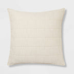 Euro Space Dyed Cotton Linen Sham Khaki - Threshold™: Woven Texture Zipper Closure OEKO-TEX Certified - *Bedding