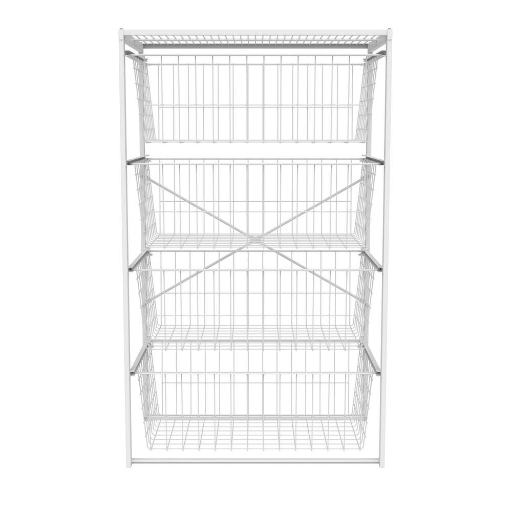 ClosetMaid 432700 4 Drawer 22"W Wire Basket Free Standing Dresser Style Wire Basket Closet System Organizer with Tip Prevention Wall Anchors White