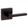 Kwikset 740HFLSQTV1-S Halifax Single Cylinder Keyed Entry Door Lever Set with Square Rose and SmartKey Venetian Bronze