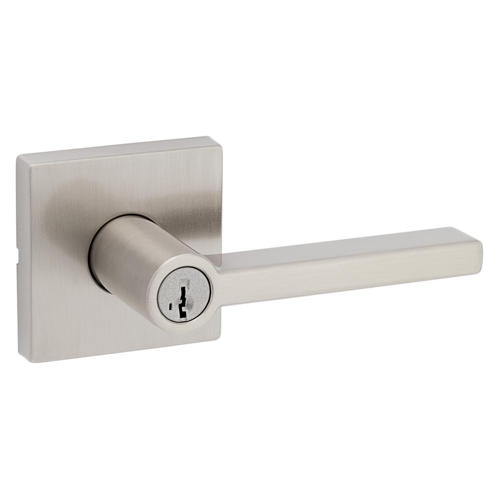 Kwikset 740Hflsqtv1-S Halifax Single Cylinder Keyed Entry Door Lever Set - Nickel